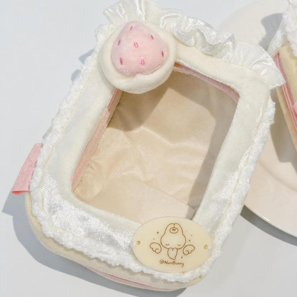 Kawaii Clear Window Storage Pouch Zipper Closure Strawberry Cake Bag Anime Merch