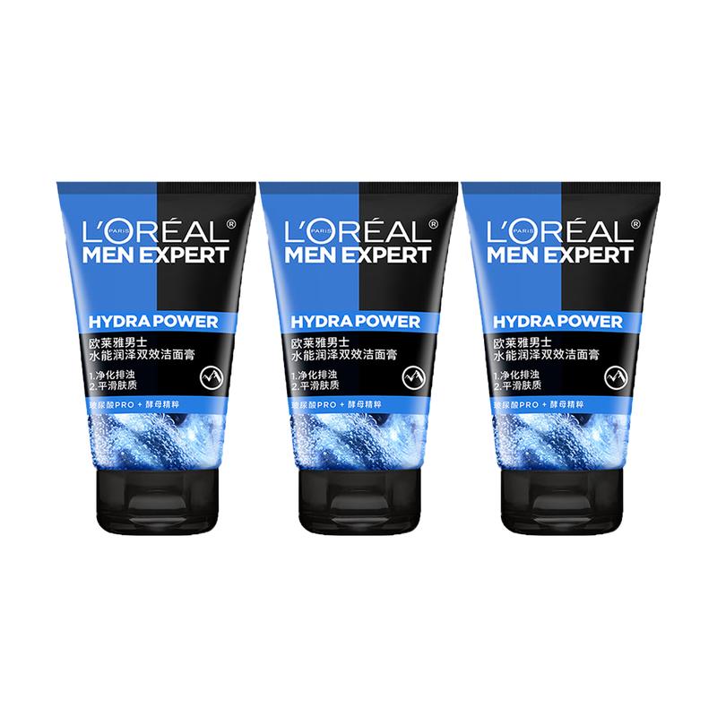 Loreal Paris Вода для мужчин, Увлажняющая очищающая паста двойного действия Water-energy 100 мл