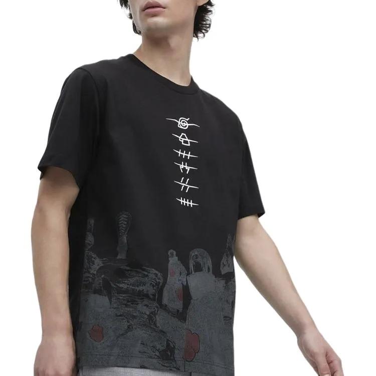 Uniqlo Футболки Naruto SS23 Унисекс Черные С Круглым Вырезом Умеренно Прямой Крой (унисекс) Футболки 459205 09