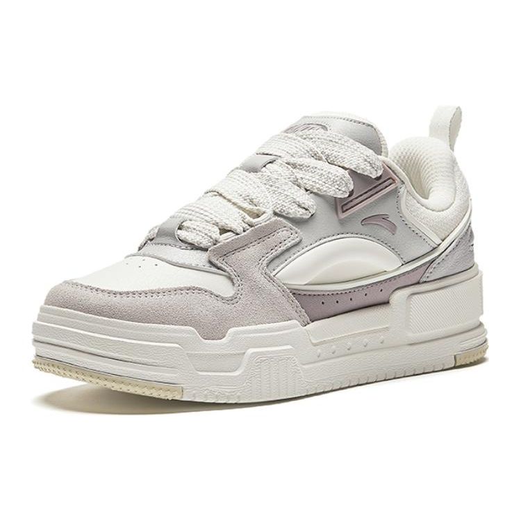 Anta Удобные низкие женские кроссовки Bread Shoes белые фиолетовые 922348001-4