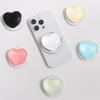 Cute Glass Heart Design Magnetic Phone Grip Holder Socket Pocket Support for Magsafe IPhone Mac Safe Ring Finger Expanding Stand