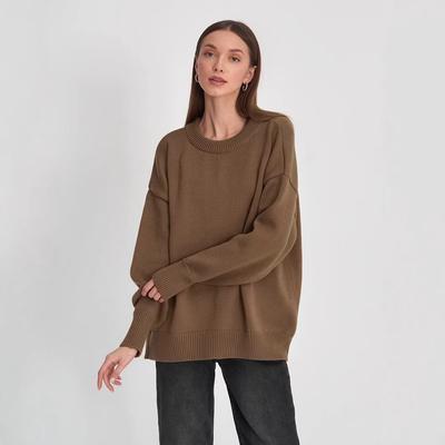 Женский вязаный свитер Осень Зима Пуловер Длинный рукав Вязаный топ Женский пуловер Уличный Свободный свитер