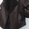 Fur One Winter Street Style Женская свободная двусторонняя куртка из замши с утолщенным пальто