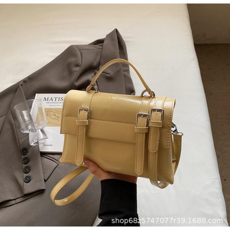 Retro Preppy Style Large-capacity Handbag Women's 2025 Pre-spring New Korean Solid Color Shoulder Bag Textured Messenger Bag