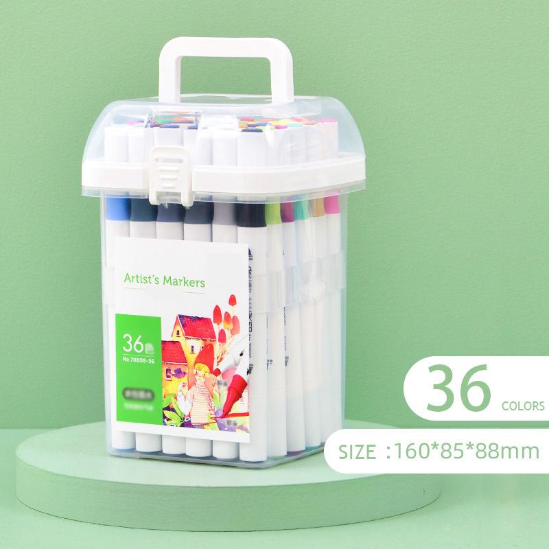 Double Head Soft Head Marker Water Based Marker Set Painting Marker Student Marker Pen 24/36/48/64 Colors Triangular Marker