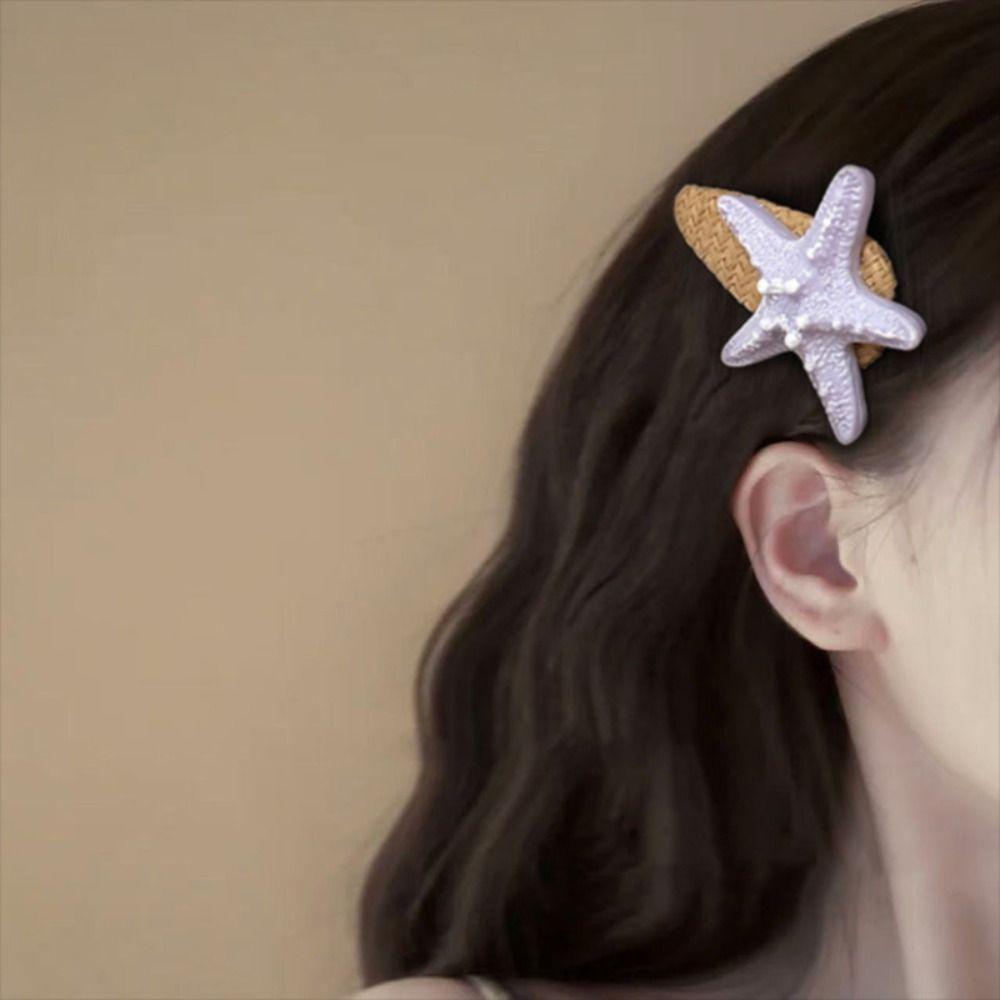 Summer Sea Star Hairpin Korean Style Sweet Bangs Clip Elegant Starfish Hair Clip Ladies/Girls