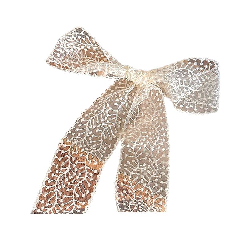 1Pcs New Lace Ribbon Hair Scarf Braids Headband Hair Accessories Loral Embroidered Bag Long Neck Scarves Mountaineering Scarf