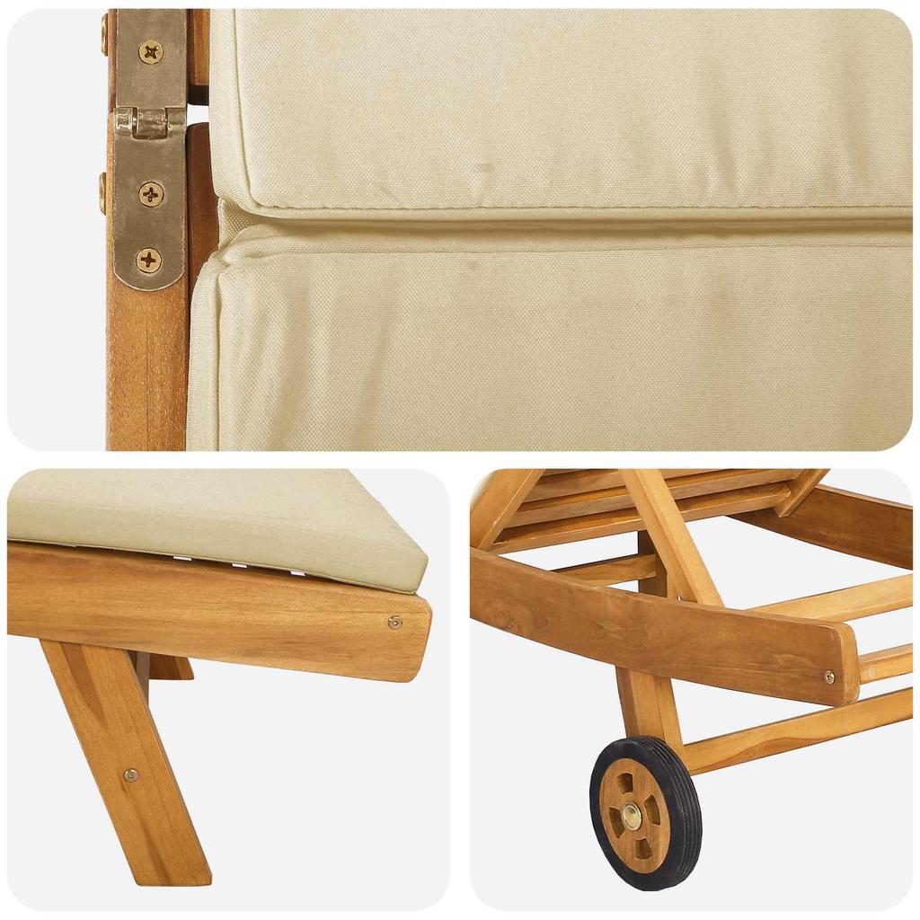 Sun Lounger Brown and Beige Polyester