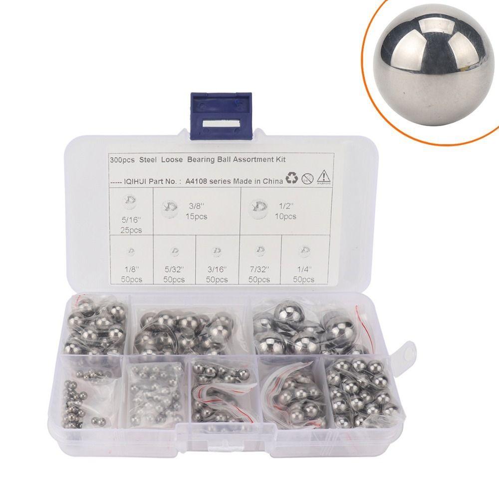 300pcs 5/16",3/8",1/2",1/8", 5/32",3/16" 7/32" Bearing Ball Assortment Kit Refrigerators