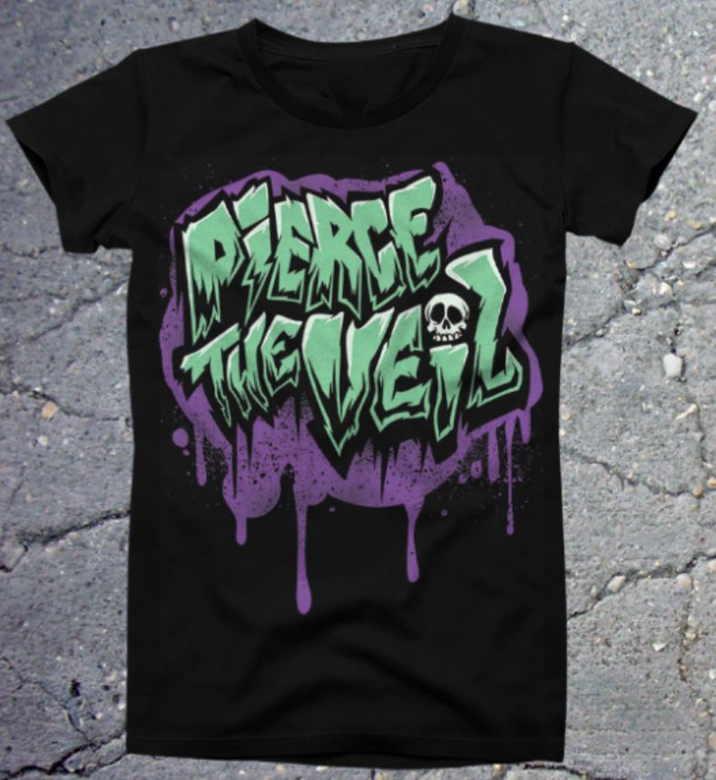 Винтажная футболка мужская Pierce The Veil с черепом, черная, хлопок, S-5XL