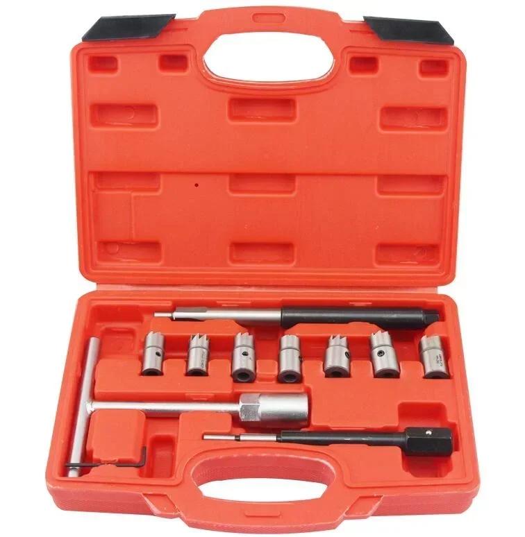 17PC Four Sets Diesel Injector Seat Cutter Cleaner Tool Set Carbon Remover