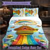 Personalized 3Pcs Bedding SetHey Duggee Custom Text Duvet Cover Pillowcase Set Bedroom Gift