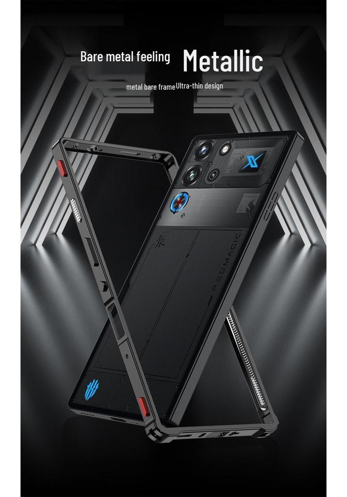 Чехол для телефона RedMagic 8spro/8spro+ с металлическим каркасом и отводом тепла, с пряжкой в виде морского конька.