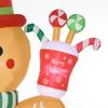 7.5ft Christmas Inflatable Gingerbread Man with Candy Cane, Blow-Up Outdoor Garden Display for Lawn, Party