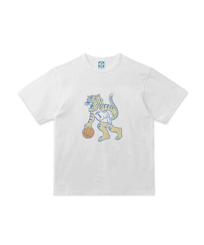 DISCUS ATHLETIC Super Heavyweight Regular Fit Tiger T-Shirt Off-White