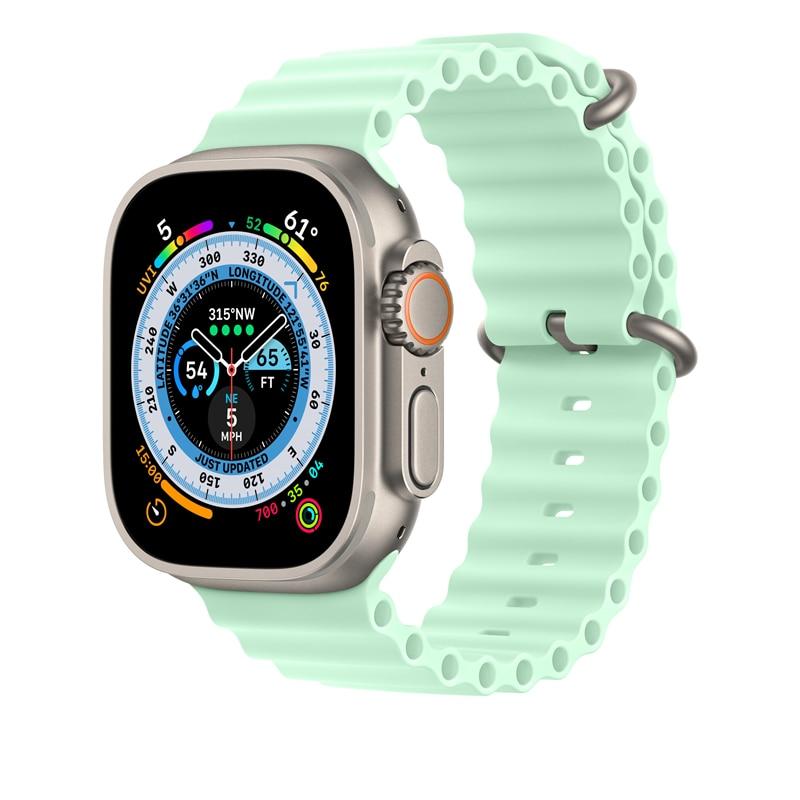 YurKem Ocean Strap For Apple Watch Band 49mm 45mm 44mm 40mm 41mm 42mm 38mm Silicone iWatch Ultra Series 8 7 6 5 4 3 SE