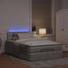 Ottoman Bed with Mattress & LEDs Taupe 120x200 cm Fabric