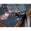 Leather Journal Deer Moon Journal For Men Women with Loc Antique Hademade Decle Edge Pepar Traveling Sketchbook Black Notebook