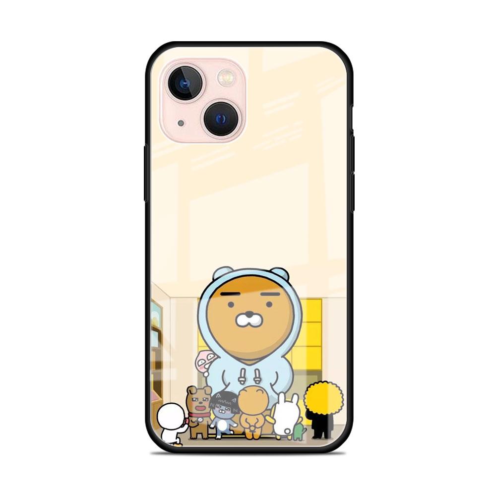 Стеклянный чехол для Apple iPhone 14 13 Pro 11 12 7 8 Plus SE 2022 XR X XS Max 6 6S закаленный чехол для телефона Kakao Friends