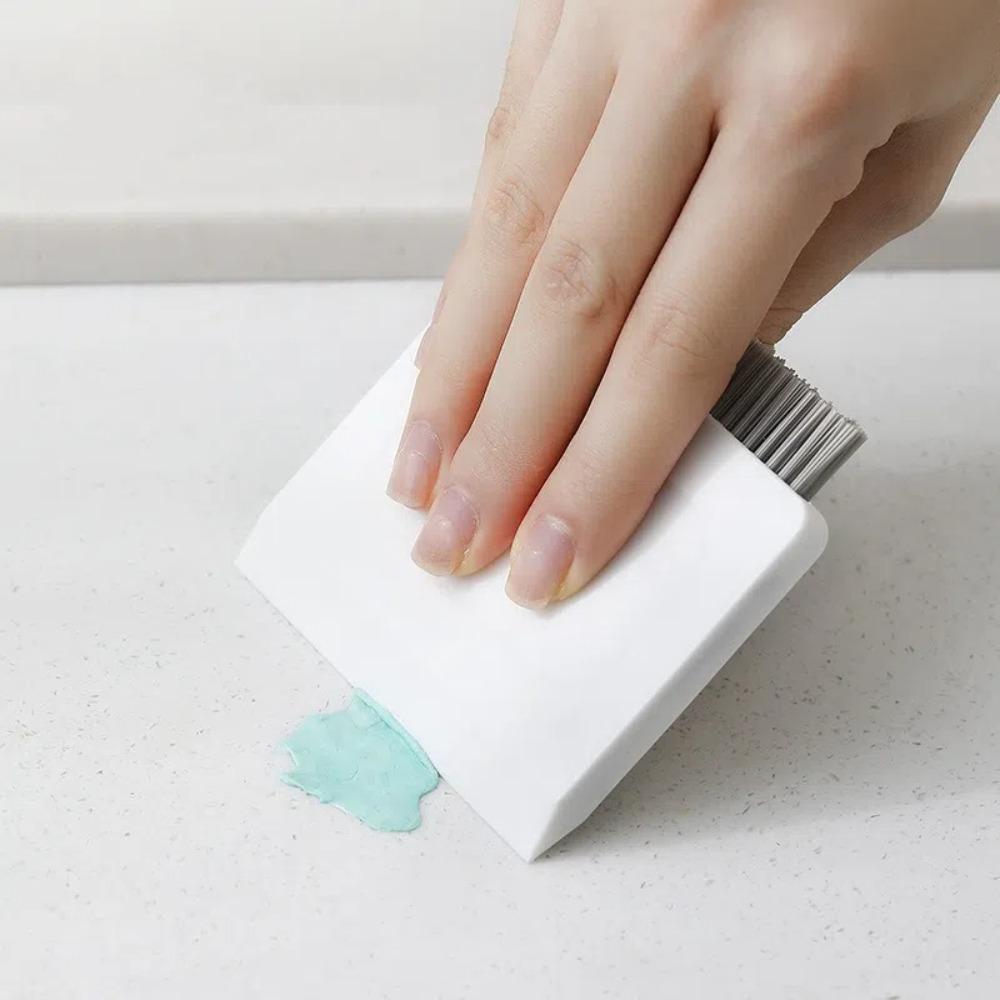Durable Plastic Kitchen Sink Brush Removable Portable Countertop Brush Multifunctional White Mini Cleaning Brush Bathroom