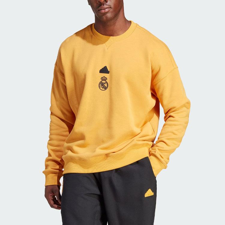 adidas Свитшоты Реал Мадрид Мужские Желтые С круглым вырезом Умеренный Обычный HY0631