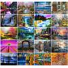Landscape Diamond Painting 5D Diy Full Circle Diamond Embroidery Landscape Mosaic Picture Rhinestone Home Decoration