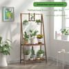 Carbonized Solid Wood Hanging Plant Shelf – Indoor/Outdoor Anti-Corrosion Flower Pot Rack for Succulents and Storage