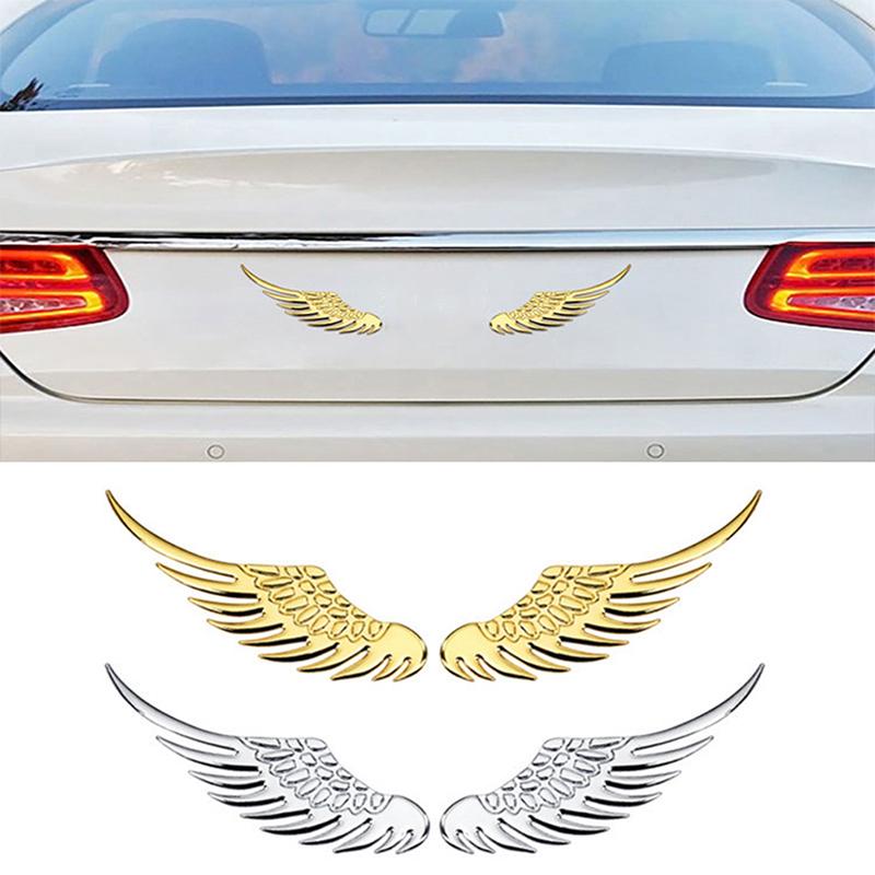 1 пара Автомобиль Авто Мотоцикл Наклейка на кузов 3D Орел Крылья ангела Мода Золото Серебро Алюминиевые наклейки Авто Внешнее украшение
