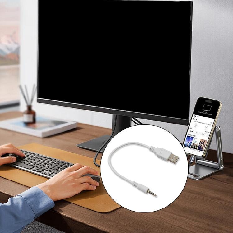 USB to 3.5mm Auditory Charging Cable 3.5mm Male Connection For Car Speakers Laptops And Mobile Devices
