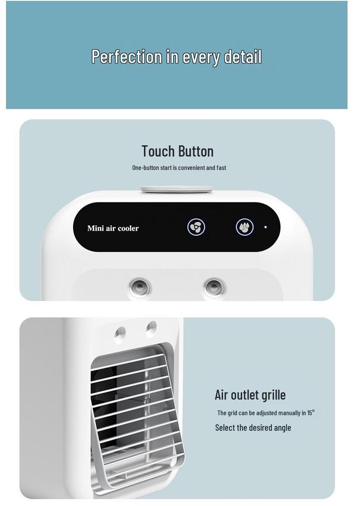 (New) Mini Portable Desktop Air Conditioner Fan - Compact Cooling for Dorms and Students