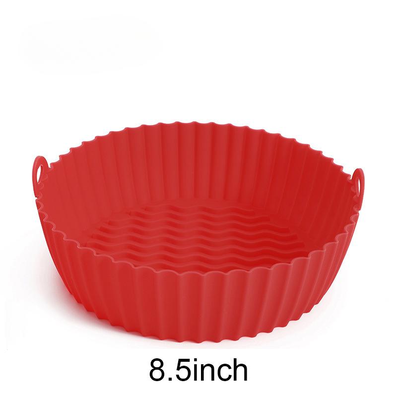 Large Air Fryer Silicone Basket Pot 25/21.5/20cm Round Non-stick Airfryer Tray Mold Reusable Over Baking Mat Liner Accessories
