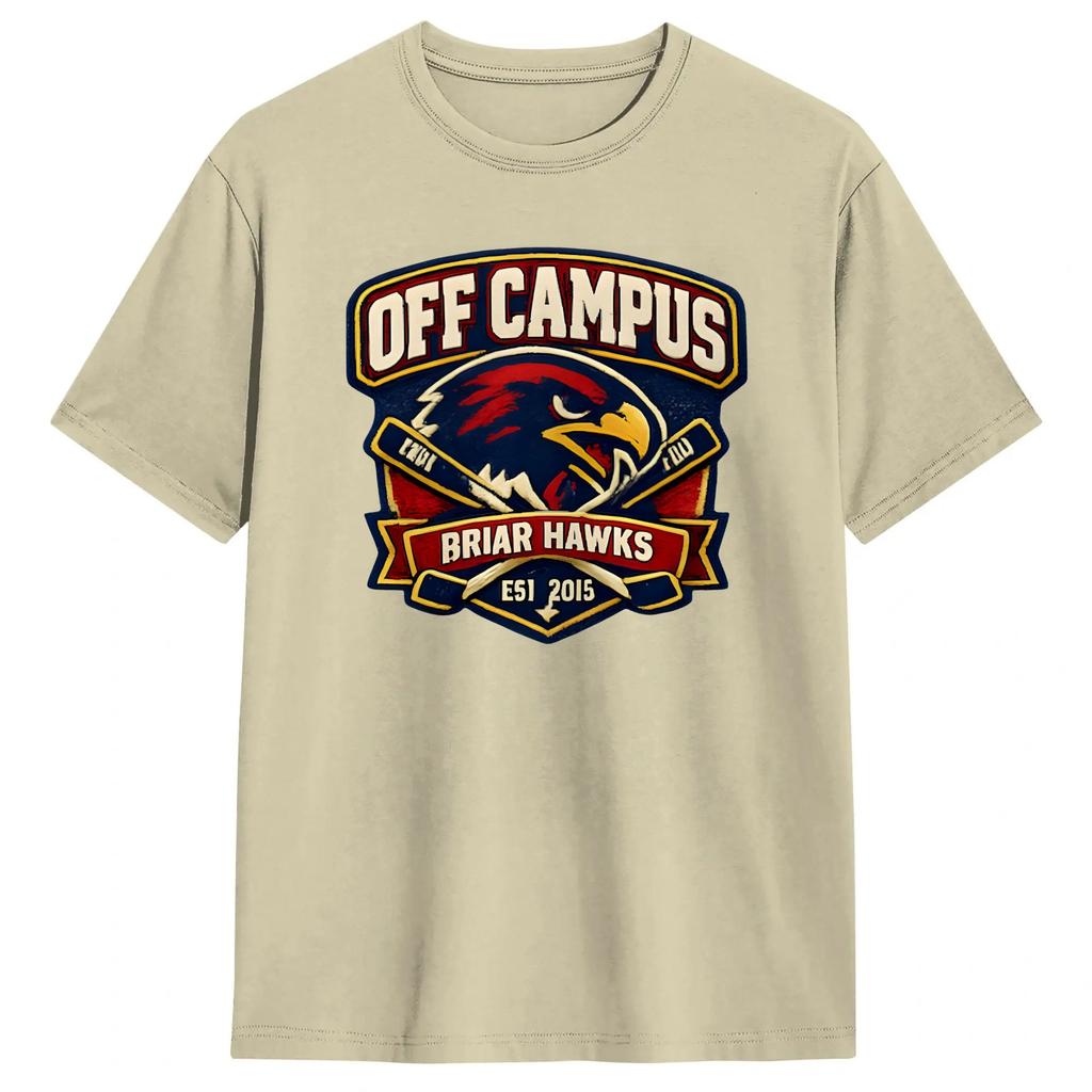 Мужская футболка Briar Hockey Est 2018 Off Campus Футболки Модная Крутая Летняя Футболка Винтажная Чистый Хлопок Одежда Большого Размера