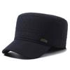 Middle-Aged and Elderly Military Caps Men's Autumn Winter Wool Flat Cap Old Man Velvet Thick Warm Ear Protection Cap