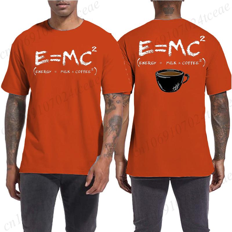 Formula Science Coffee E MC Equation Funny T-Shirt Harajuku Tee Shirt Men Brand T-shirt Man Shirt Summer Tees Men O-neck Tops