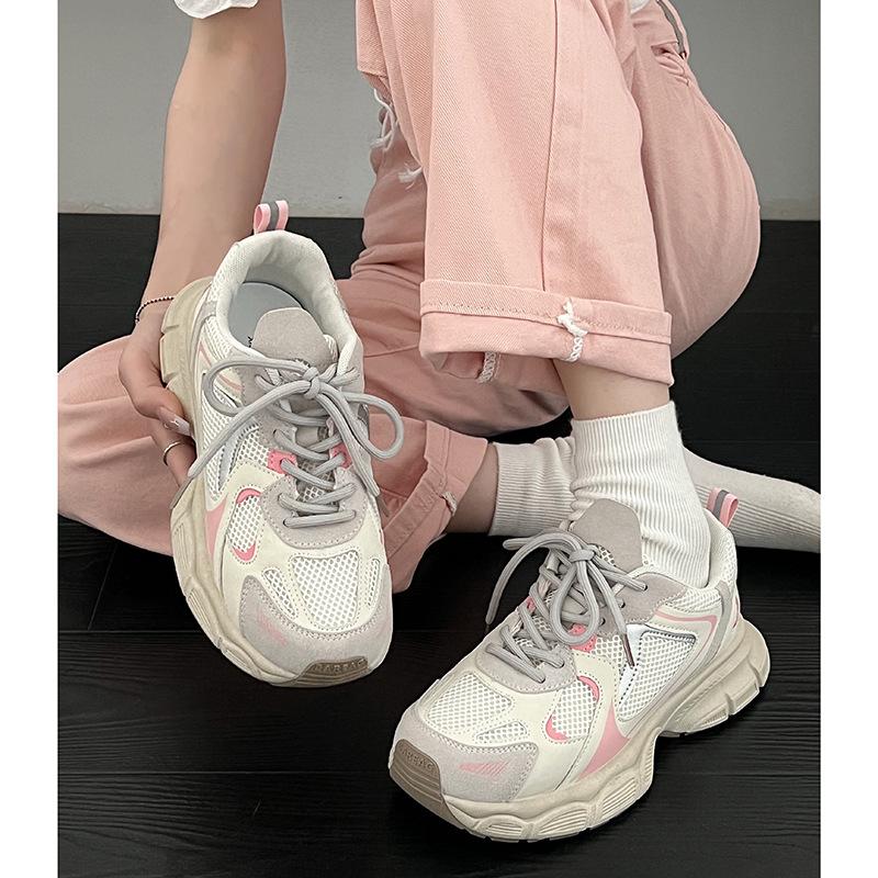 Queen Fan Hong Kong style platform dad shoes women's 2025 new summer high-end mesh versatile and lightweight sports shoes