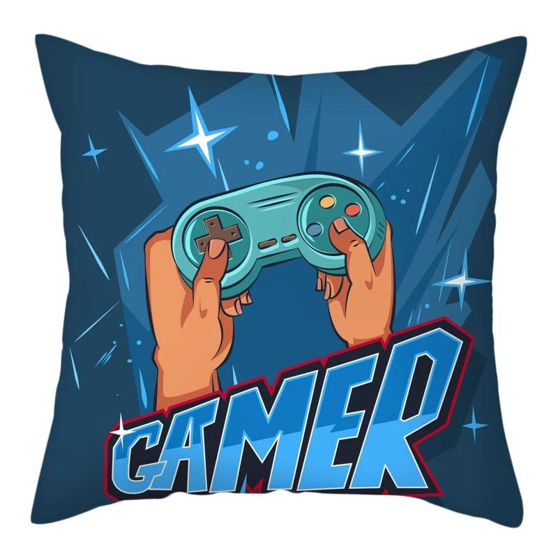 45x45cm Gaming Handle  Room  Player Decoration Pillowcase Comfortable Sofa Chair Car Cushion Cover Home Decor