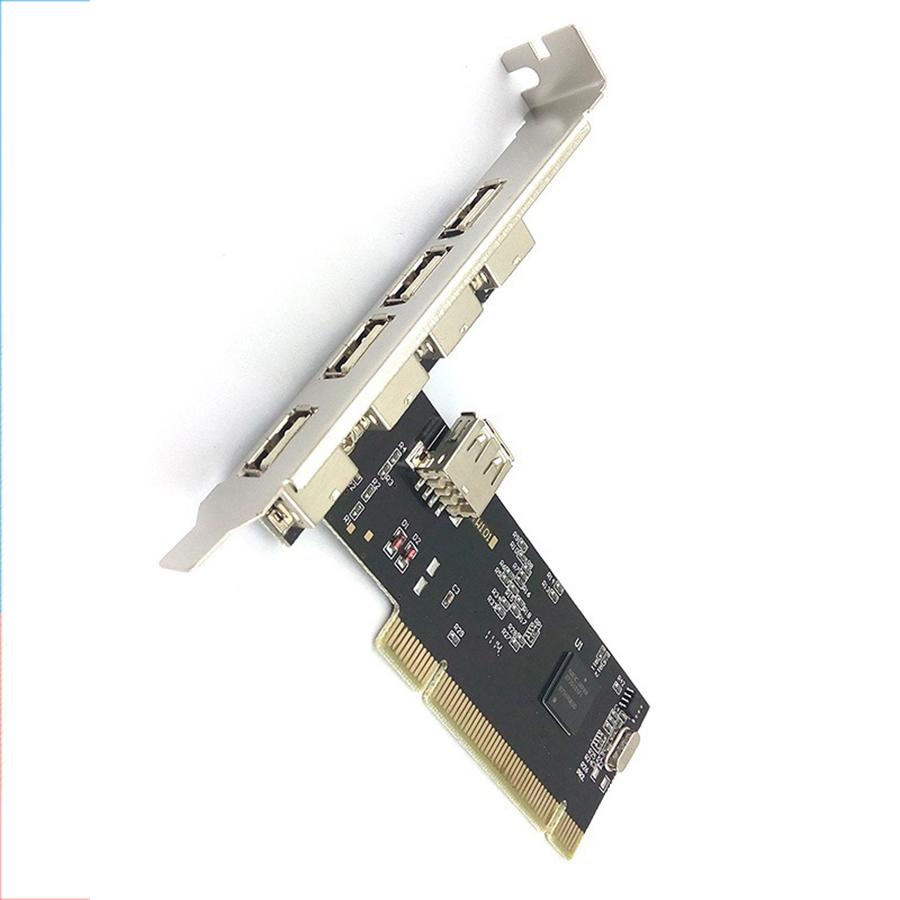 Новый 1x 5-портовый(4+1) Карта расширения PCI USB 2.0 Для Windows 98SE/Me/2000/XP/NT 4.0/XP