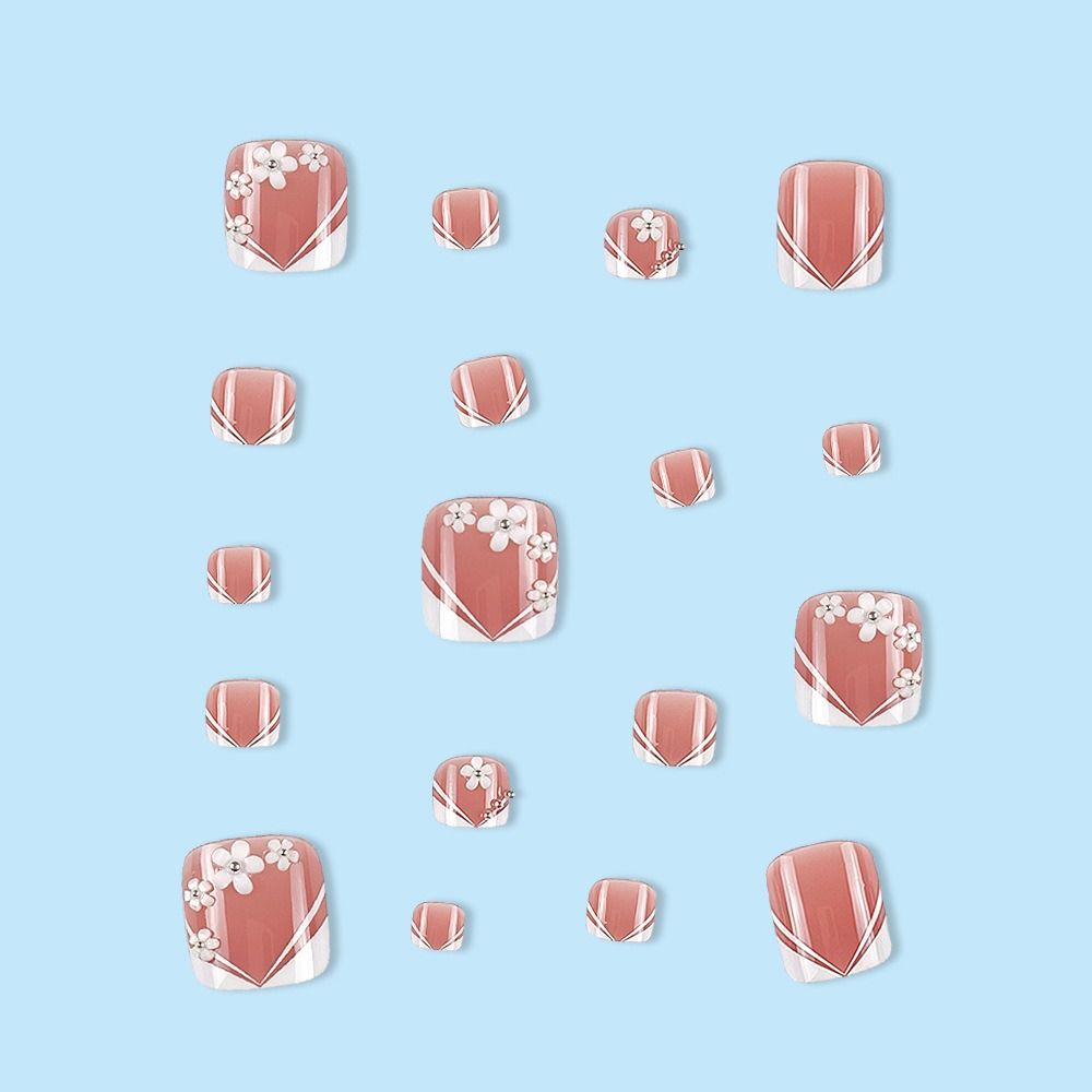 Накладные ногти на ногах, квадратные накладные ногти на ногах, съемные накладные ногти для женщин