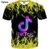 Модные летние детские футболки с принтом Tik Tok для мальчиков, повседневные крутые топы для мальчиков, рубашки, одежда