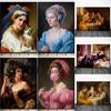 Funny Altered Art Victorian Woman Portrait Poster Prints For Living Room Home Decor Vintage Nobel Girl Canvas Painting Wall Art