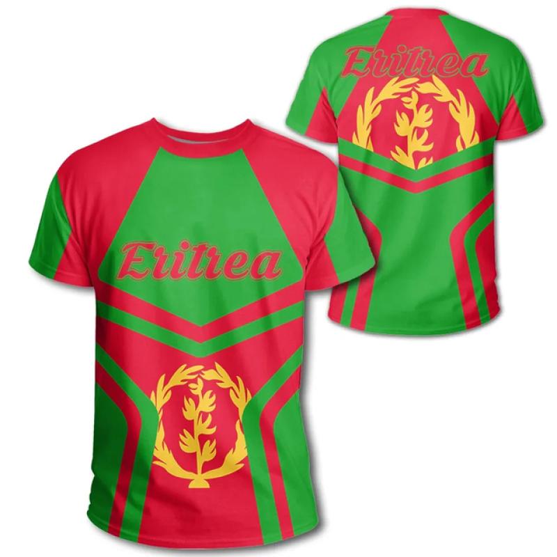 2023 Tessffel Africa Country Eritrea Lion Colorful Retro 3DPrint Men/Women Summer Casual Funny Short Sleeves T-Shirts Streetwear