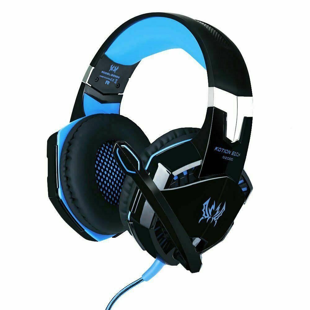 Стерео игровая гарнитура Casque Kotion EACH G2000 Лучшая компьютерная игровая гарнитура с тяжелыми басами для игроков на ПК с микрофоном и светодиодной подсветкой