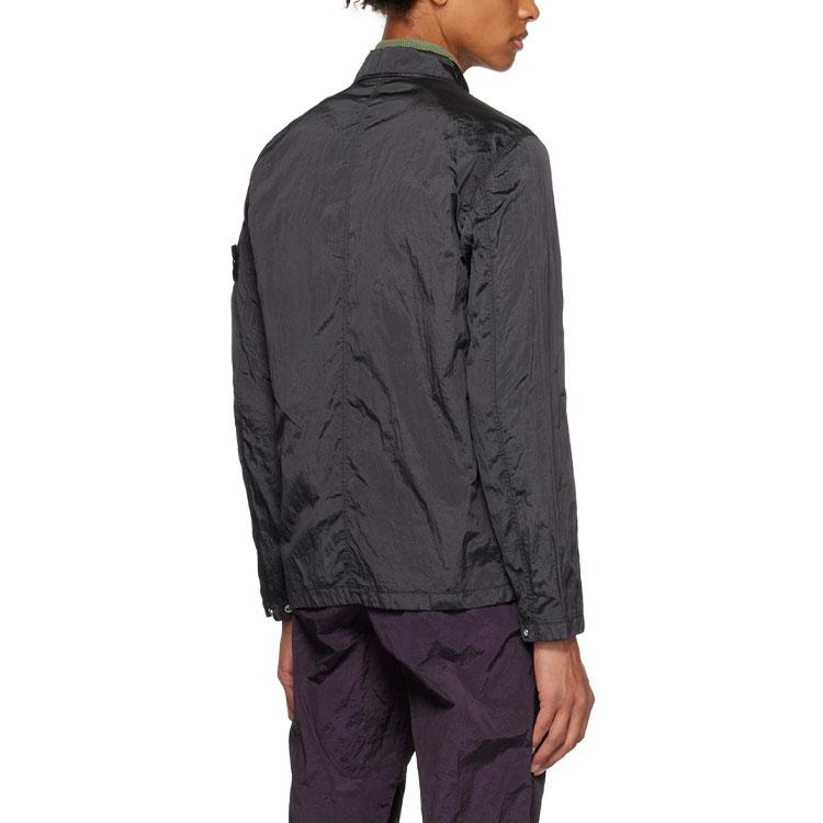 STONE ISLAND Рубашка-оверсайз с нашивкой-логотипом, угольный цвет, мужская, верхняя одежда, черная 781510919-V0065