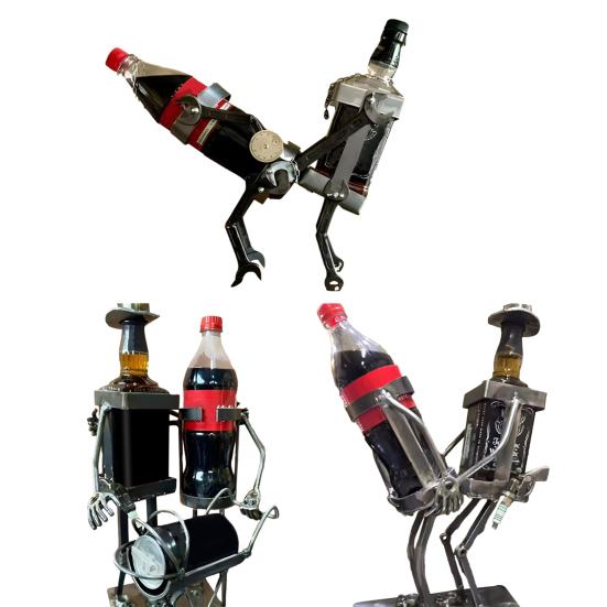 Metal Wine Bottle Holder Saucy Figure Drink Holder Bar Tabletop Wine Rack for Decorative Display Wine Enthusiasts Gift