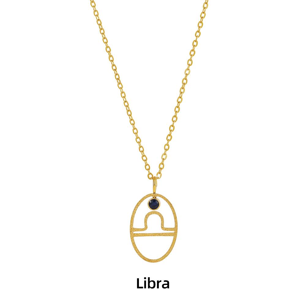 Zodiac Necklace for Women Aries Leo Pisces Sagittarius 12 Constellation Stainless Steel Neck Chains Jewelry Girl Birthday Gifts