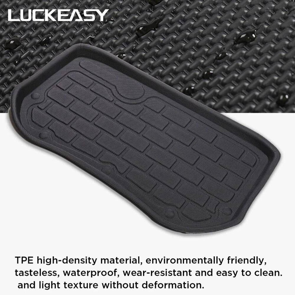 For Tesla Model 3 2017- TPE Custom Lower Trunk Mats All-Weather Waterproof And Wearable Mat Sub-Trunk Carpet (Piano Model)