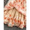 Sweet Chest Pad Orange Sling Dress Lace