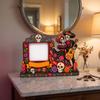 Wooden Commemorative Photo Frame Skulls Candles Mexican Fiesta Party Decor  Dia De Los Muertos