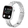 Watch Band For Apple Watch Series 10 9 8 7 SE 6 5 4 3 2 1 42mm 41mm 40mm 38mm Slim Five-Bead Stainless Steel Silver Strap