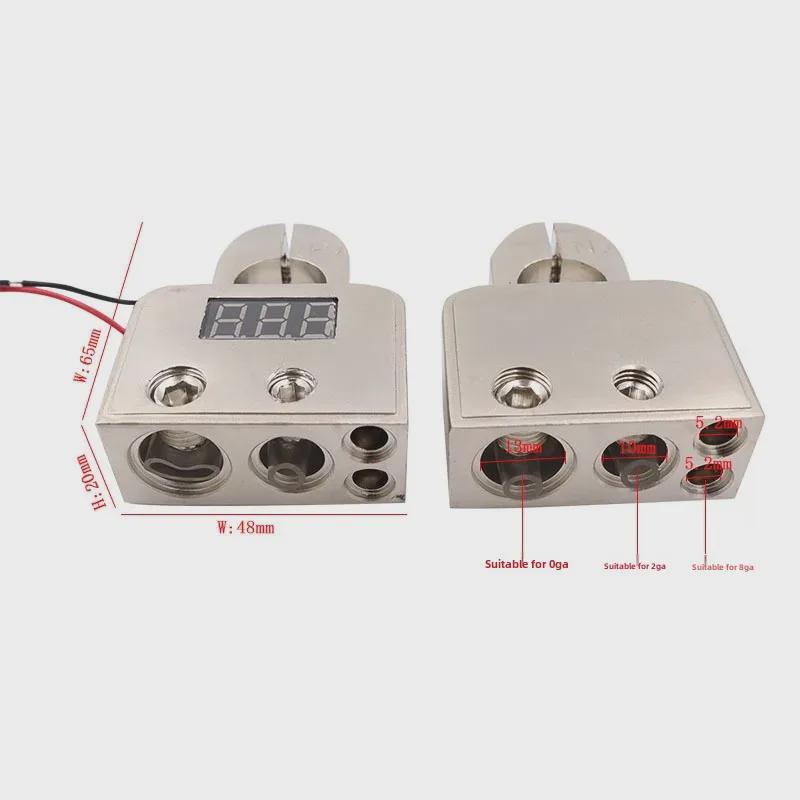 Зажим для клемм автомобильного аккумулятора с дисплеем для модификации аудиосистемы